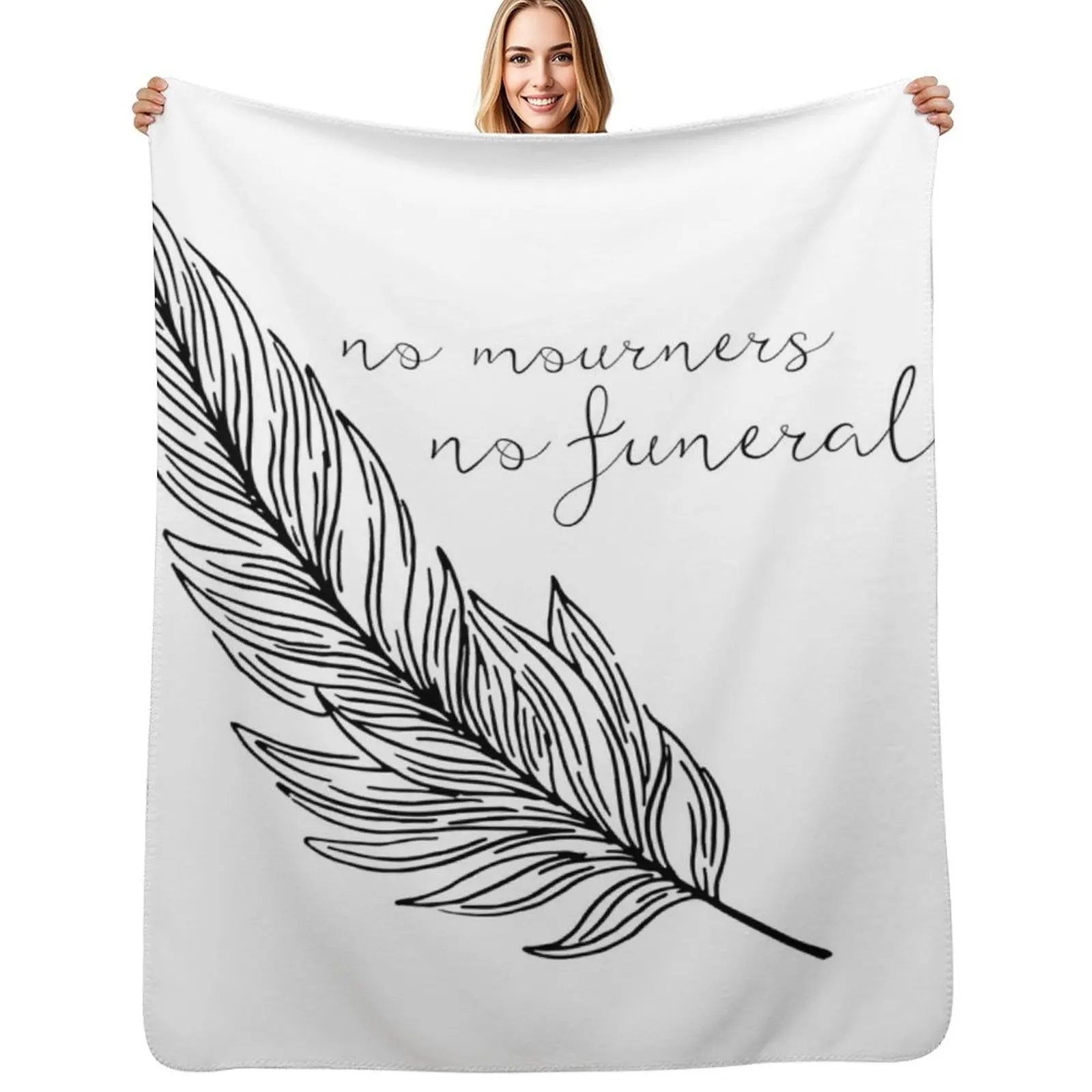 

No Mourners No Funerals Minimalist Six of Crows Design Throw Blanket Weighted Sofas Designers Blanket