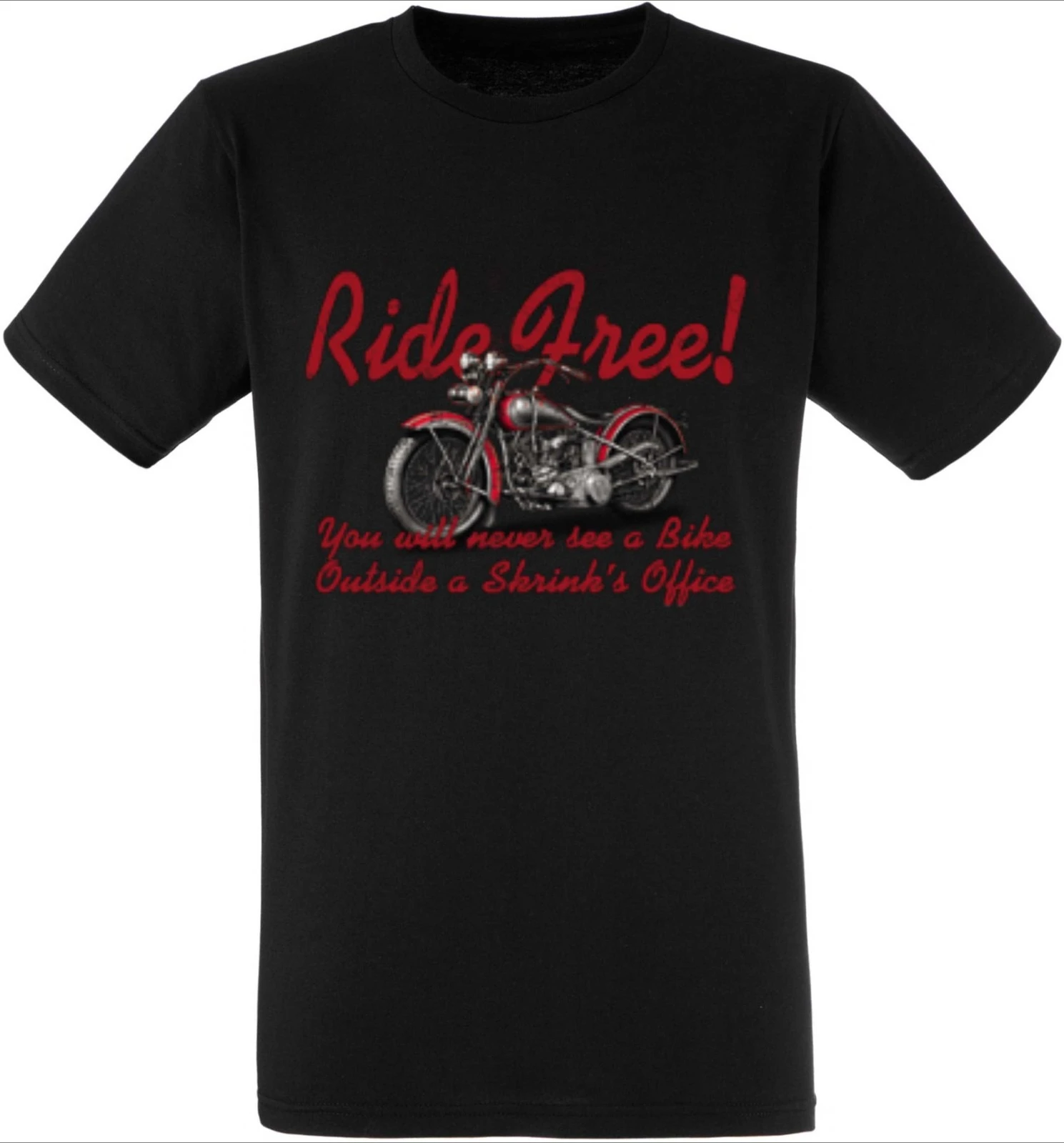 

Old School Ride Free V-twin motorcycle Chopper Biker T-Shirt 100% Cotton O-Neck Short Sleeve Summer Casual Mens T-shirt