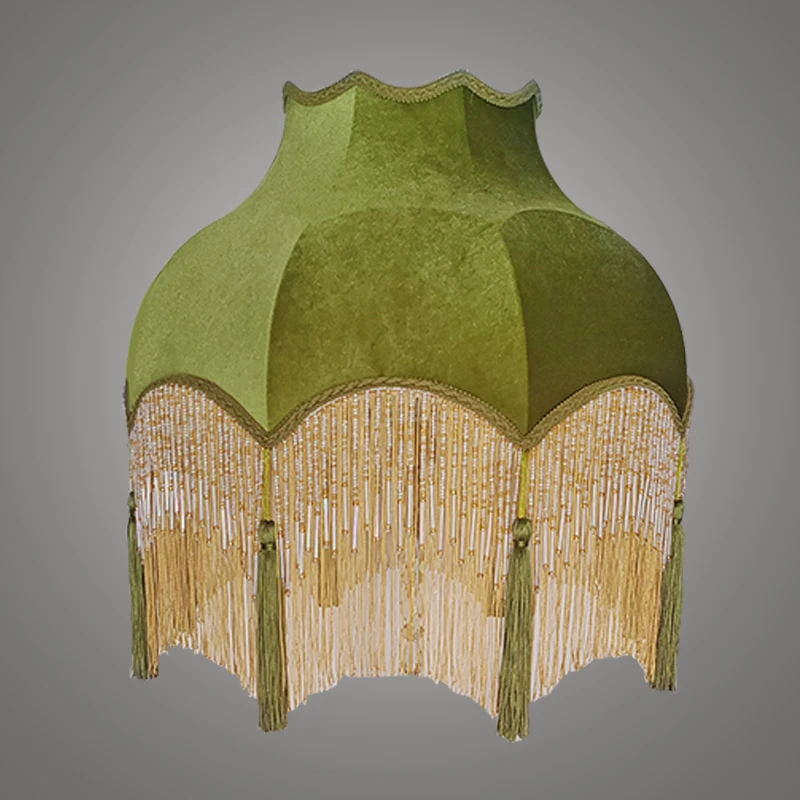 

Осенние ароматные зеленые импортные бархатные рисовые бусины светло-золотые подвесные шипы с бахромой из медной ткани для гостиной торшер