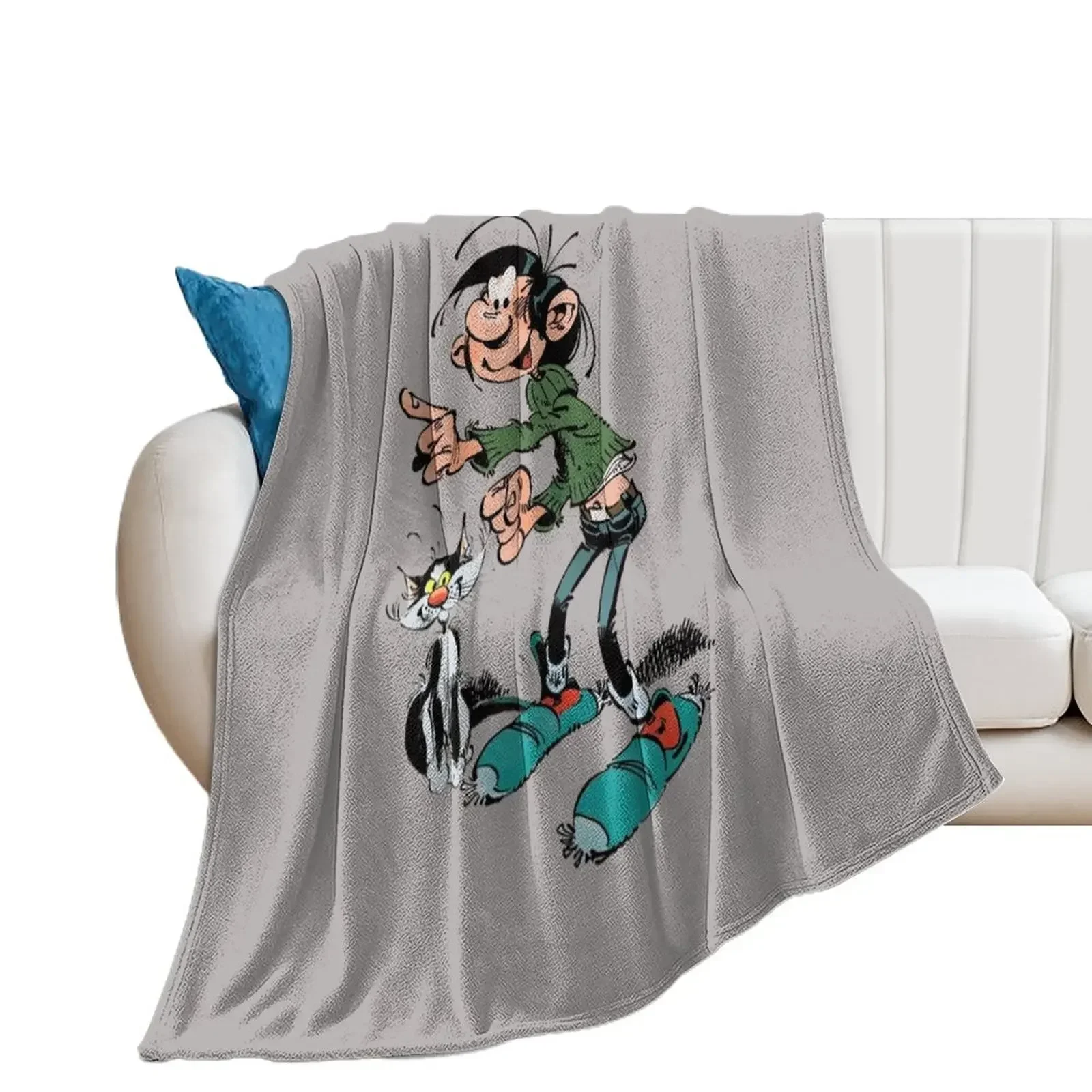 Gaston Lagaffe Throw Blanket Thin Picnic Custom Blankets