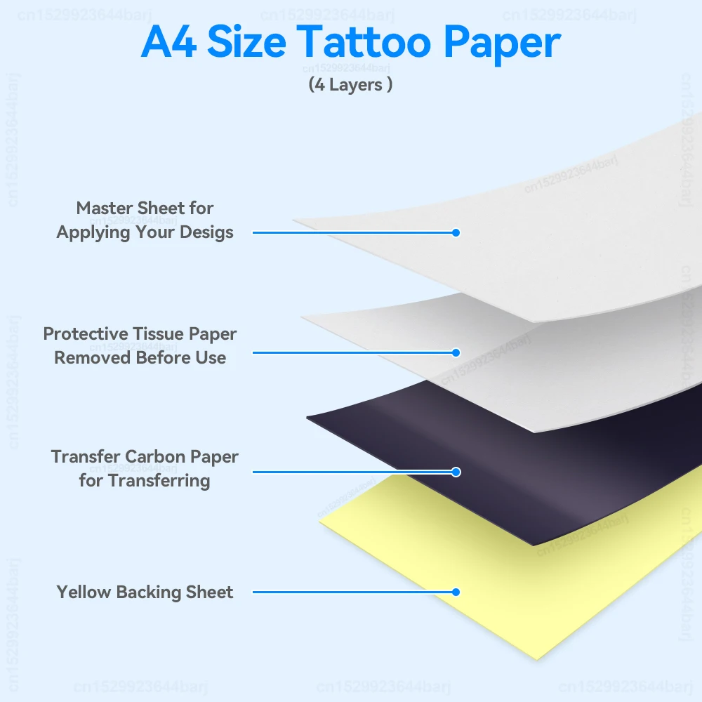 Imagem -03 - Estêncil Cópia Térmico Acessórios de Máquina 10 20 30 50 Folhas de Papel de Transferência de Tatuagem Tamanho a4