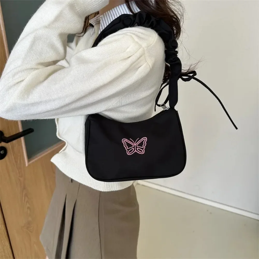 

Women's Y2K Armpit Shoulder Bag - Butterfly Embroidery Makeup Organizer for Casual Essentials & Gift