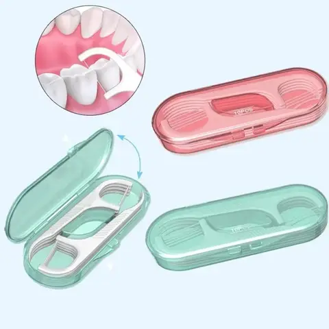 10Pcs/box Portable Floss Toothpick Set Reusable with Storage Case Dental Floss Teeth Flosser Cleaner Plastic Interdental Brush