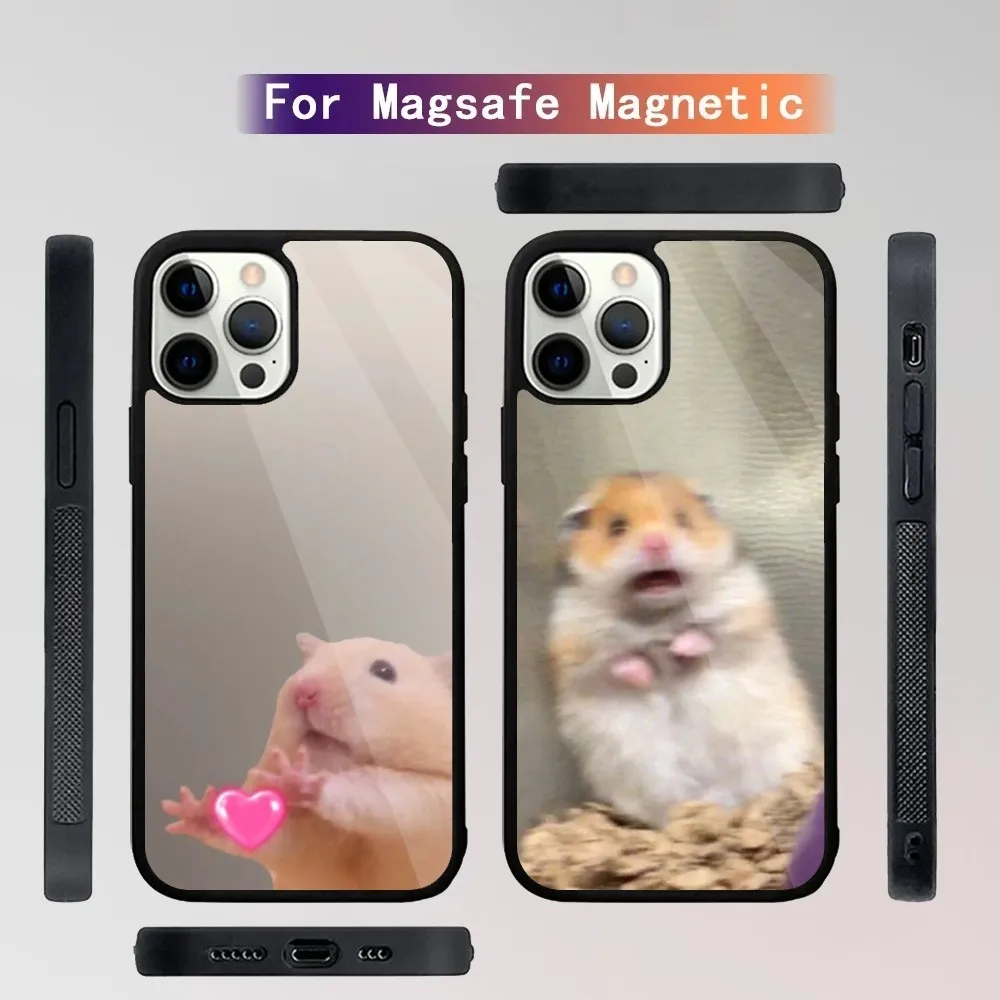 Funny Cute Hamster Phone Case For iPhone 15,14,13,12,11,Plus,Pro,Max Mini Magsafe Magnetic Wireless Charging