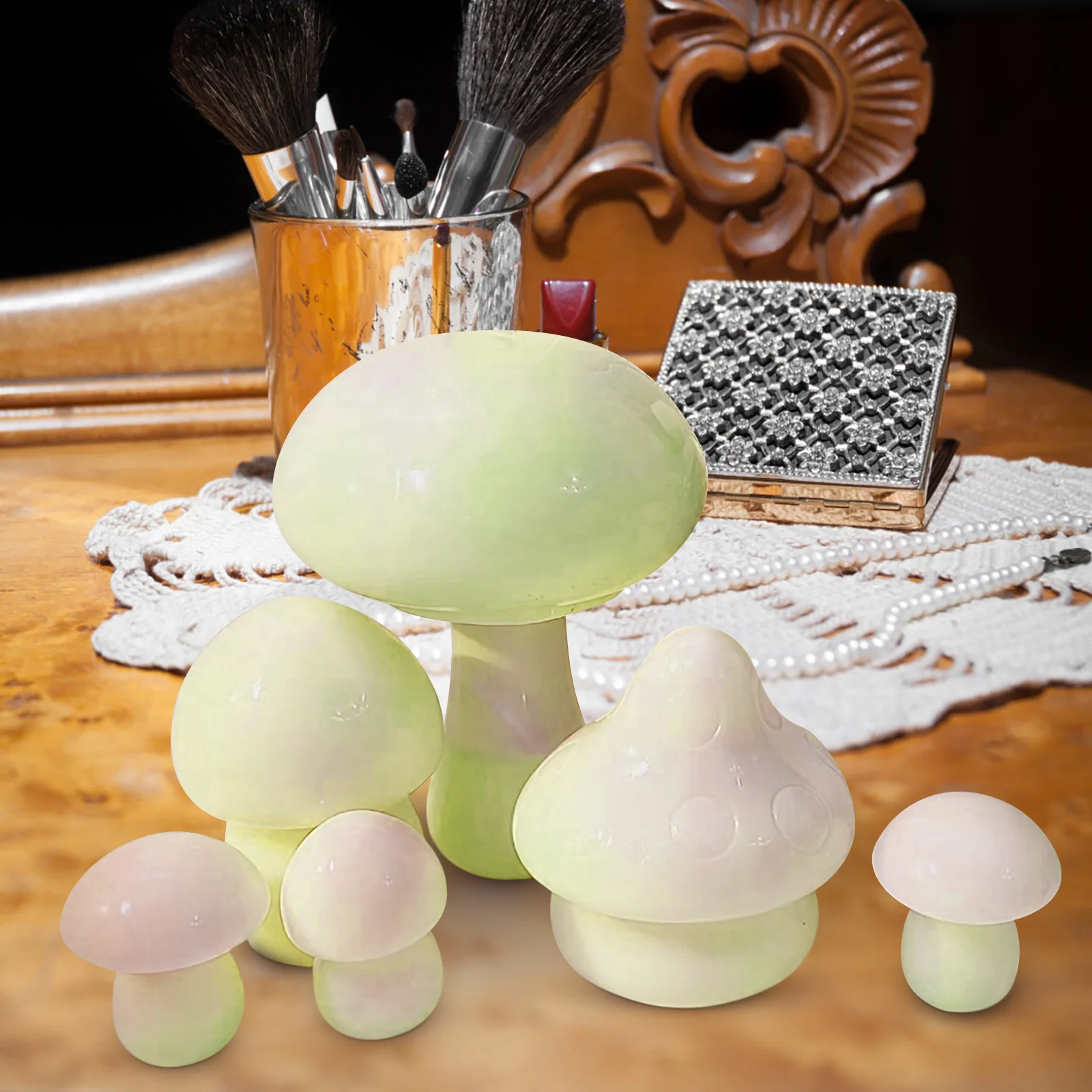 6 Pcs Mushroom Decor Molds for DIY Crafts Silicone Fondant Epoxy Casting Non Stick Flexible Reusable Jewelry Accessories