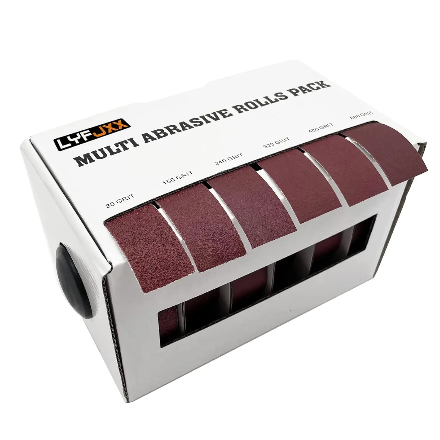 Rollo de tela de lija, papel de lija abrasivo de 6 granos para trabajar la madera y el metal, cada rollo de 8 metros