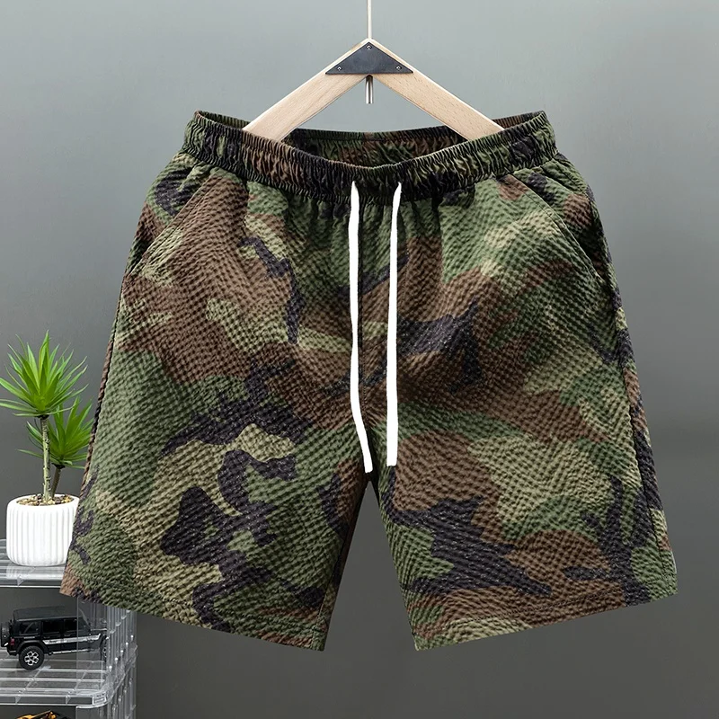 

Summer Ice Silk Qui Dry Loose Fit Five Inch orts Men's Casual Pants Lightweight Comfortable Breathable Beachwear