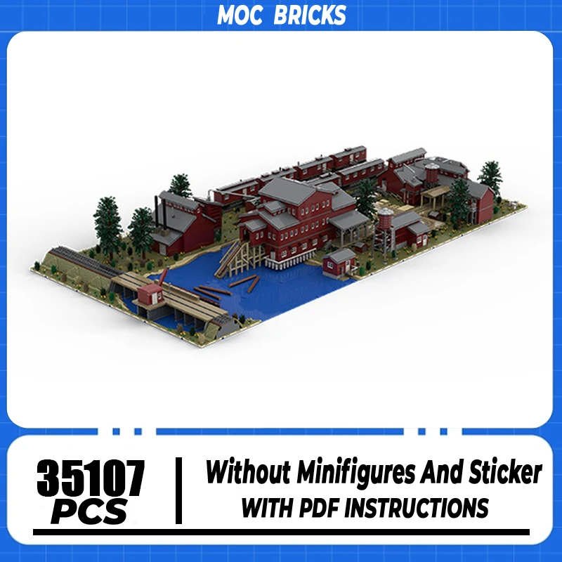 Street View Model Moc Building Blocks Sawmill Complete Set Model Technology Brick DIY Assembly Construction Toy Holiday Gifts