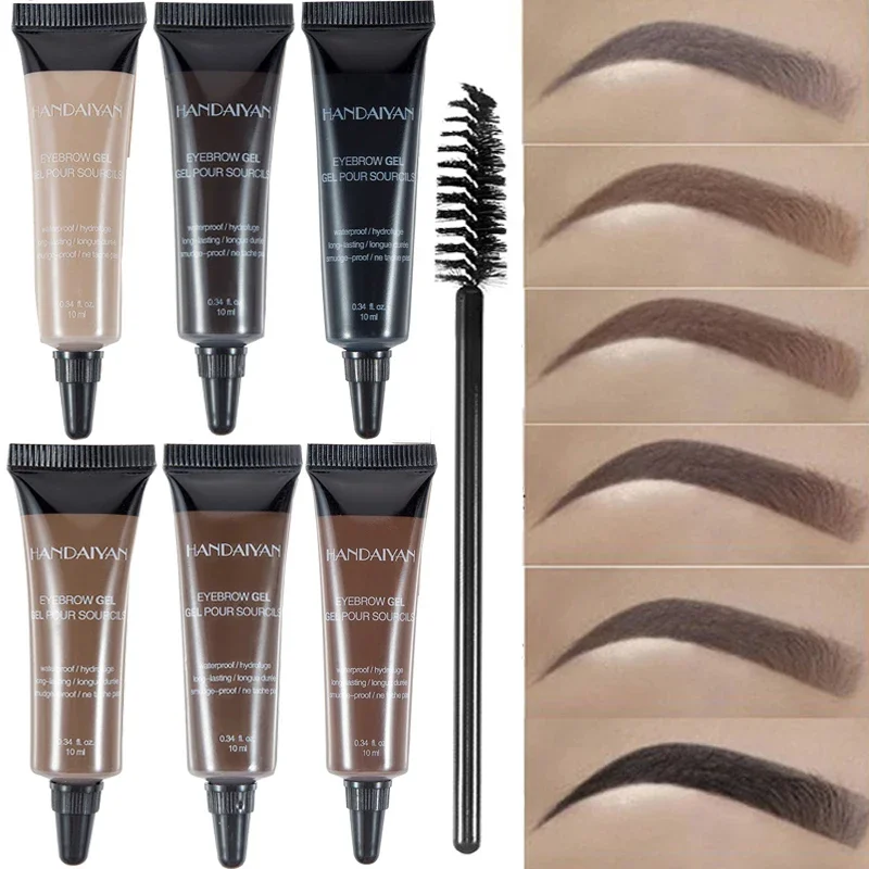 6 Colors Eyebrow Gel Cream Makeup Eyebrow Tattoo Pen Tint Waterproof Long Lasting Eyebrow Enhancers Eyebrows Makeup Cosmetics