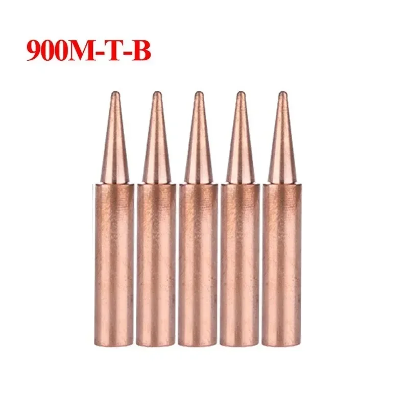 5pcs 900M-T Copper Soldering Iron Tips Lead Free Welding Nozzle Inner 4mm Outer 6mm Lower Temperature Soldering Machine Parts