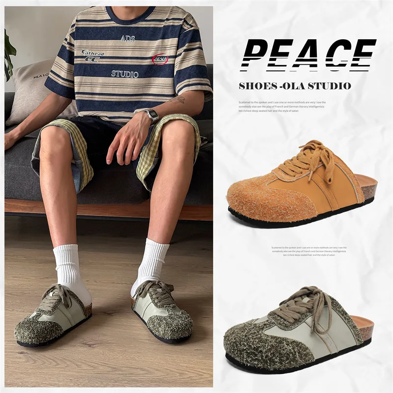 

Новинка 2025, немецкие тренировочные полутапочки, женские универсальные повседневные белые туфли с ленивой одной педалью