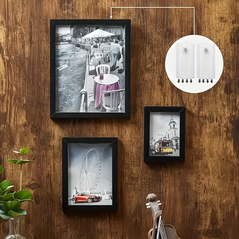 2/4pcs No Drill Picture Frame Wall Hook Invisible Nail Free Hanging Hook for Photo Painting Home Decor