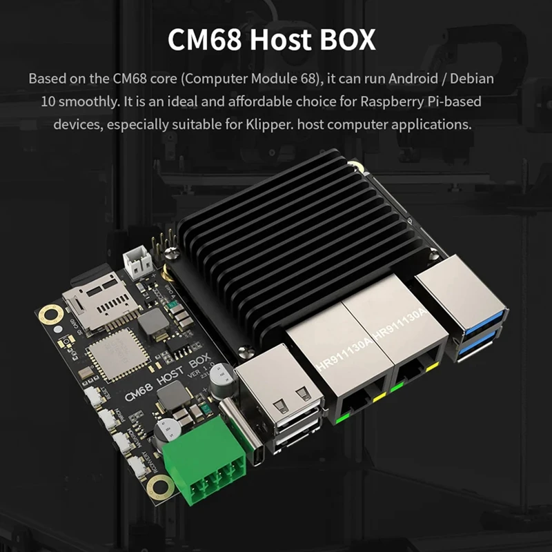 CM68 Host Box & CM68 Core Board -Compatible Output 2X1000m Ethernet 5Xusb Port Cortex-A55 Canbus For Klipper Voron