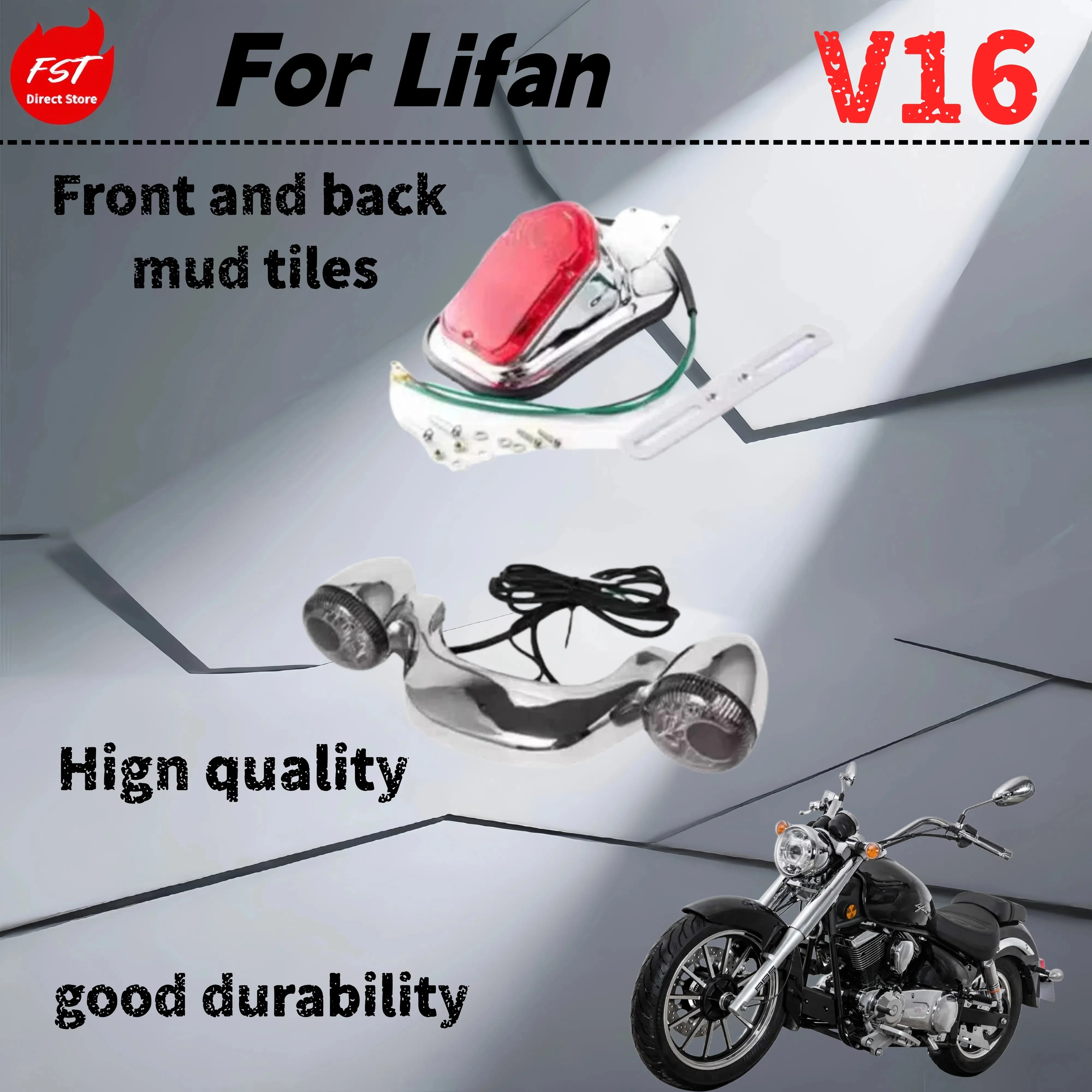 For Jonway V16 modified mud tile Harley gang rear taillight head taillight license plate frame decoration without damage