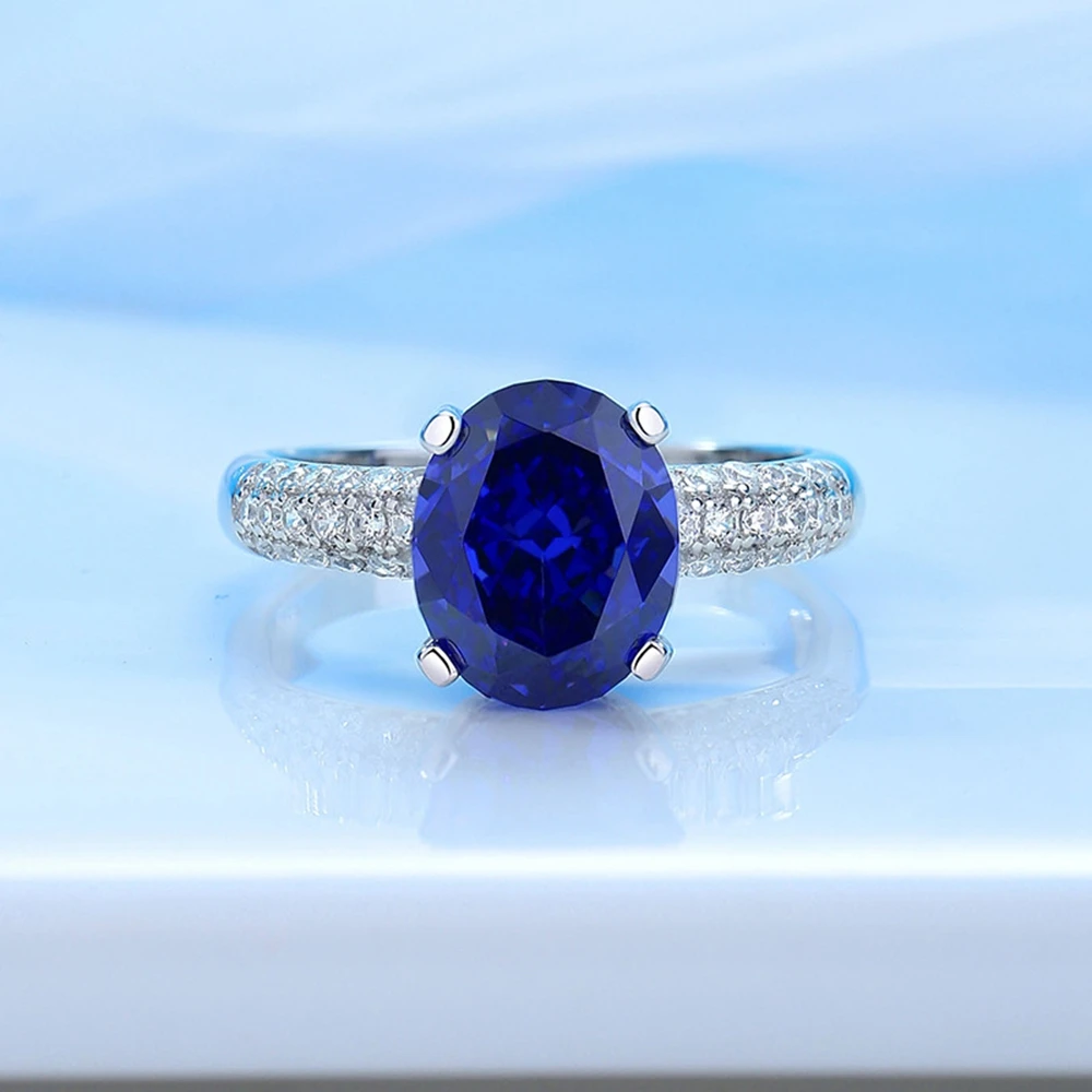 Vinregem 8*10 MM Oval Paraiba Tourmaline Padparadscha Tanzanite Gemstone Women Ring 100% 925 Sterling Silver Engagement Jewelry image 6