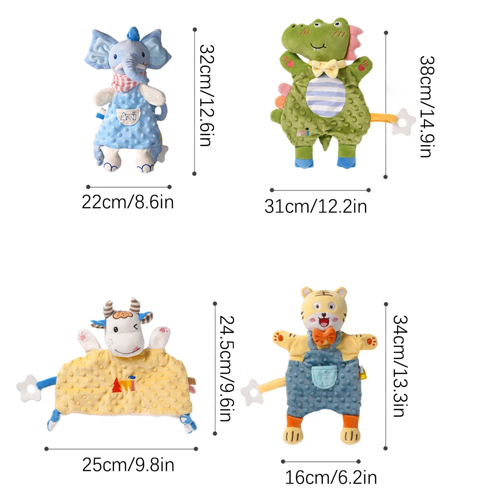아기 유아 손 인형 귀여운 애완 동물 교육 수면 진정 장난감 인형, 세탁 가능, 어린이 수면 이불 장난감