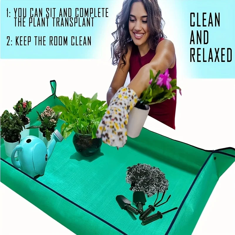 Innovative Extra Large Waterproof Plant Repotting Mat Foldable Portable Soil Change Pad For Indoor Succulent Watering Gardening