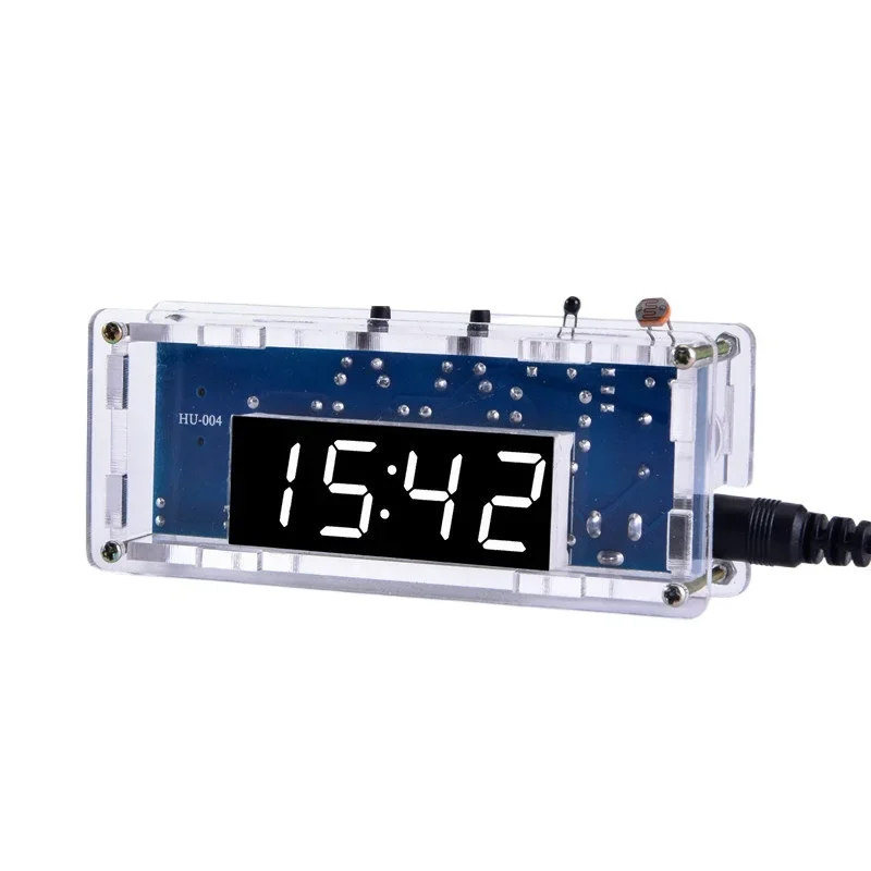 

Simple LED Clock Making Kit 51 Microcontroller Light Control Temperature Digital LED Electronic Clock