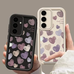 Candy Color Love Hearts Case For Samsung Galaxy A55 A54 5G A53 A52 A16 A25 A14 A34 A15 A35 S20 S21 FE S22 S23 S24 Ultra Cover