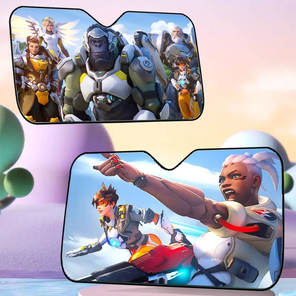 

Автомобильный солнцезащитный козырек Game O-Overwatch, автомобильный солнцезащитный козырек, солнцезащитный козырек на окно, солнцезащитный крем, передний капюшон, внутренняя передняя перегородка, двойной солнцезащитный козырек