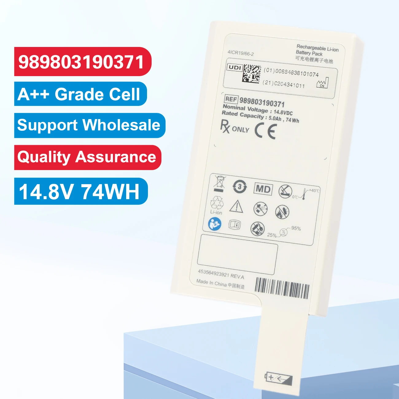 

989803190371 Replacement Battery for Philips Efficia DFM100 DFM 100 DFM-100 Defibrillator M6482 19033-0080-S-REV 4ICR19/66-2