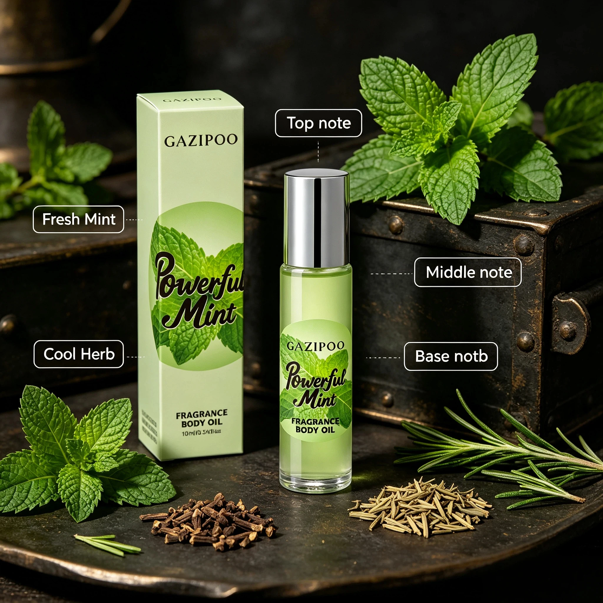 10ml Powerful Mint Pheromone Oil - Cool Fresh Subtle Perfume Oil, Original Eau de Toilette Traveling or Dating Bathroom Use