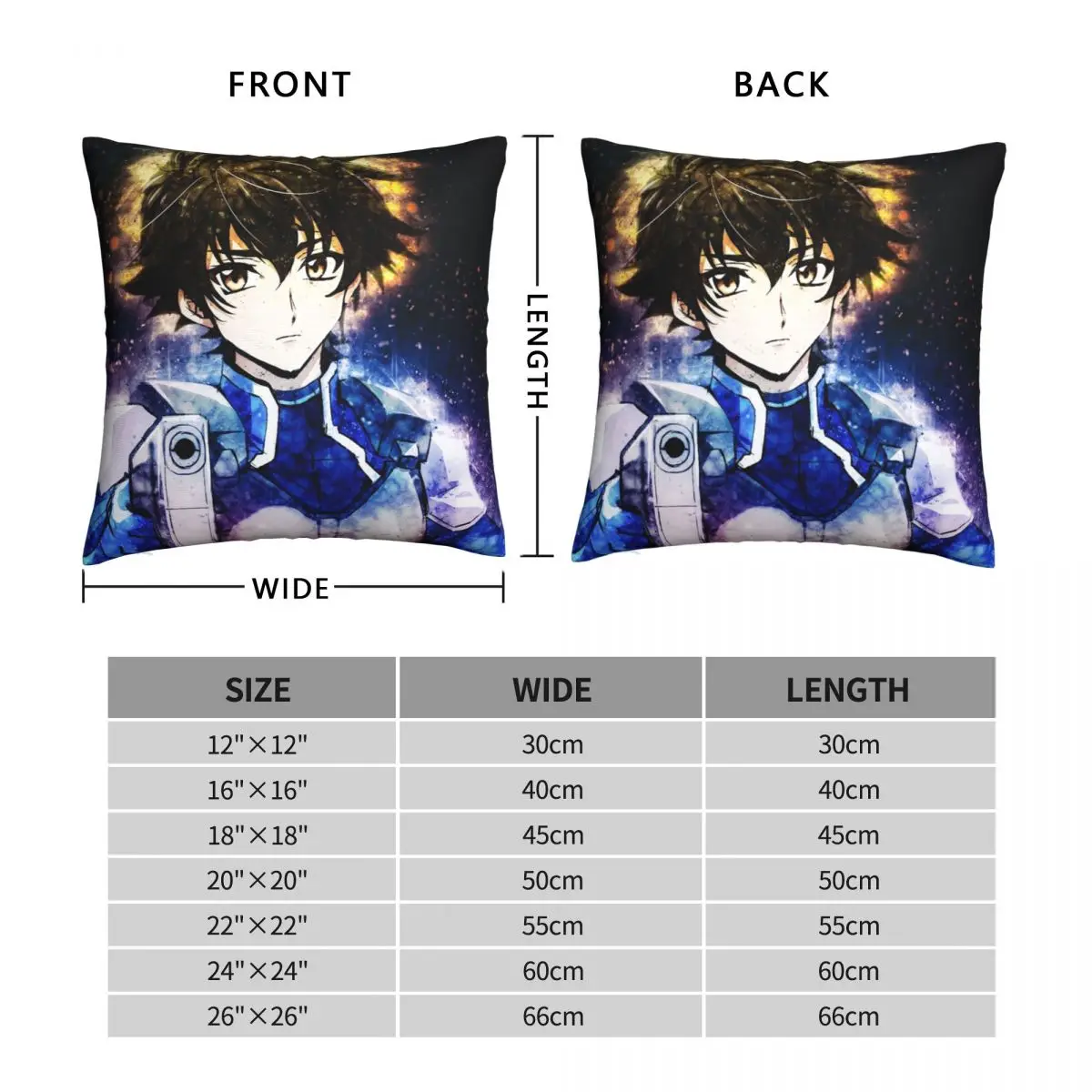 Setsuna F. Seiei Square Pillowcase Polyester Linen Velvet Creative Zip Decor Pillow Case Room Cushion Cover 18