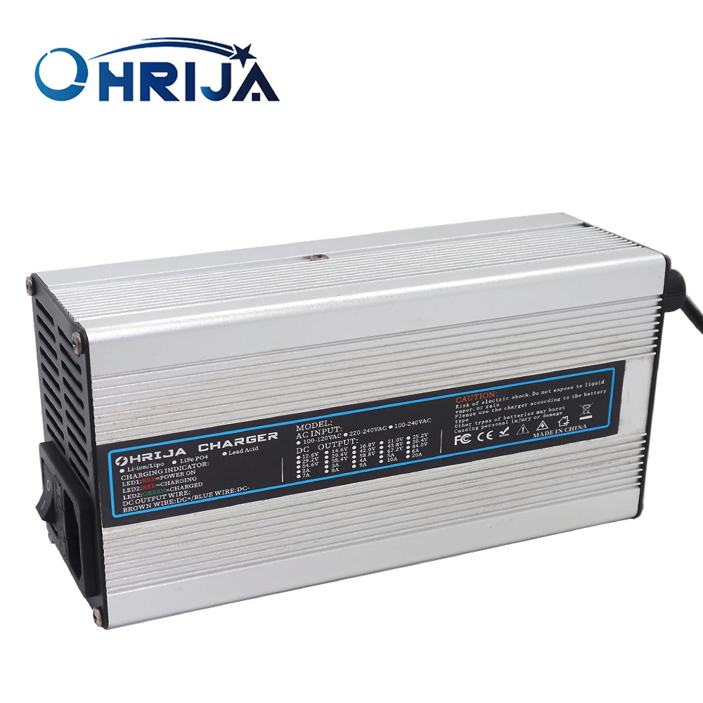 

OHRIJA 12V 20A Charger Smart Aluminum Case Is Suitable For 12V Outdoor Lead Acid Battery Robot Safe And Stable