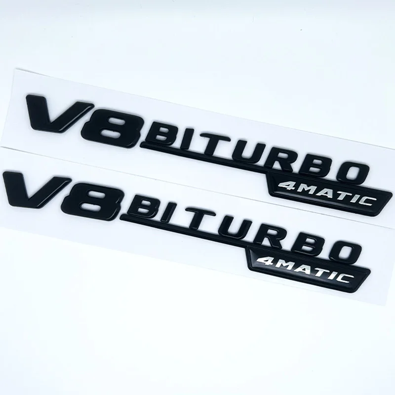 Insignia del emblema del guardabarros del coche V8 BITURBO 4MATIC para Mercedes AMG C63S W205 E63S W212 W213 S63 W222 GLC63 GLE6