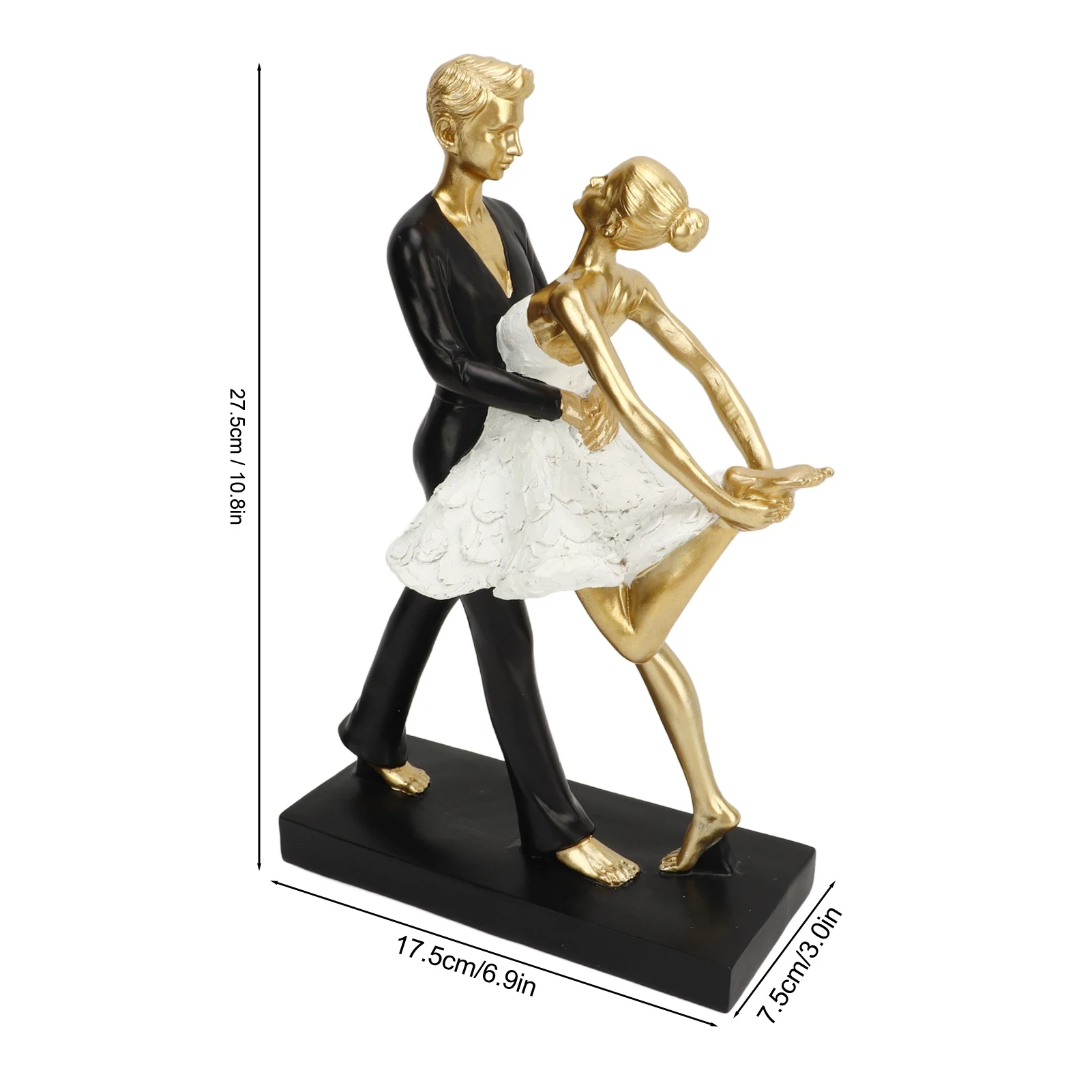 Romantic Couple Dancing Sculpture Decoration Resin Elegant Couple Ballet Dancer Statue Figurine For Home Counter Decoration