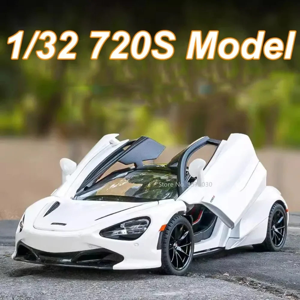 1:32 Alloy MCL 720S Toys Miniature Cars Diecast Models Sound Light Supercar Wheel Pull Back Vehicles Boys Collection Gifts