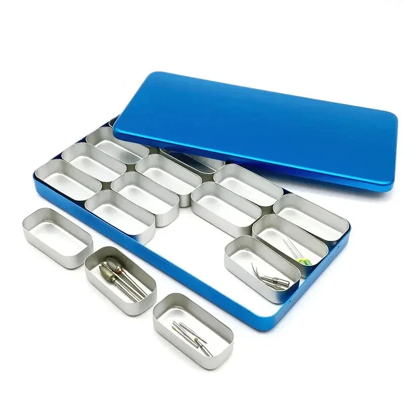 

Dental 16 Slots Instruments Tray Disinfection Box Autoclavable Dentistry High Speed Diamond Bur Tools Endo File Storage Case