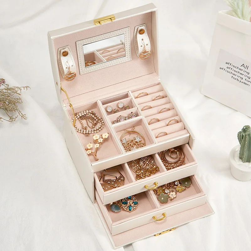 

Fashion Portable Velvet Jewelry Ring Jewelry Display Organizer Box Tray Holder Earring Jewelry Storage Organizer Case Showcase