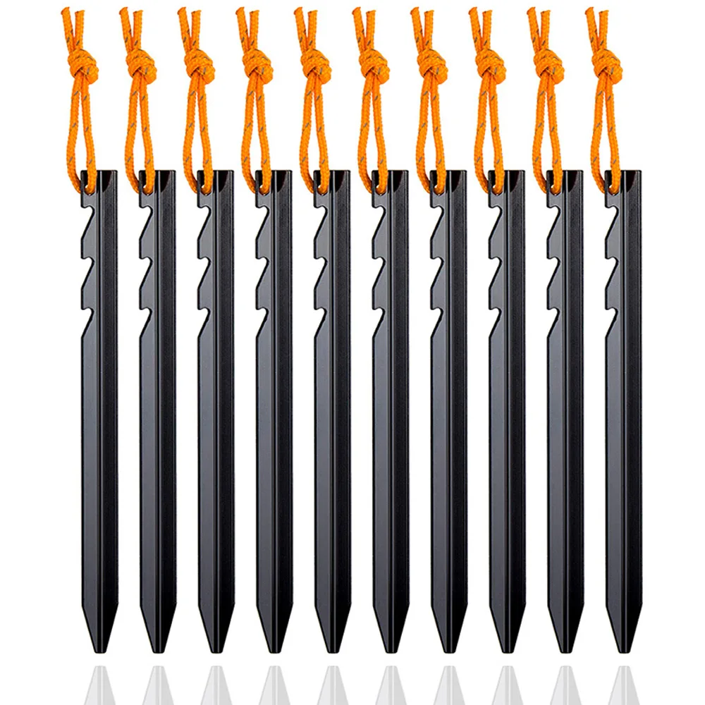 20 Pcs Tarp Accesory Lightweight Tent Stakes Adjustable Tarp Nails 18cm Aluminum Alloy Ground Nail Camping Supplies