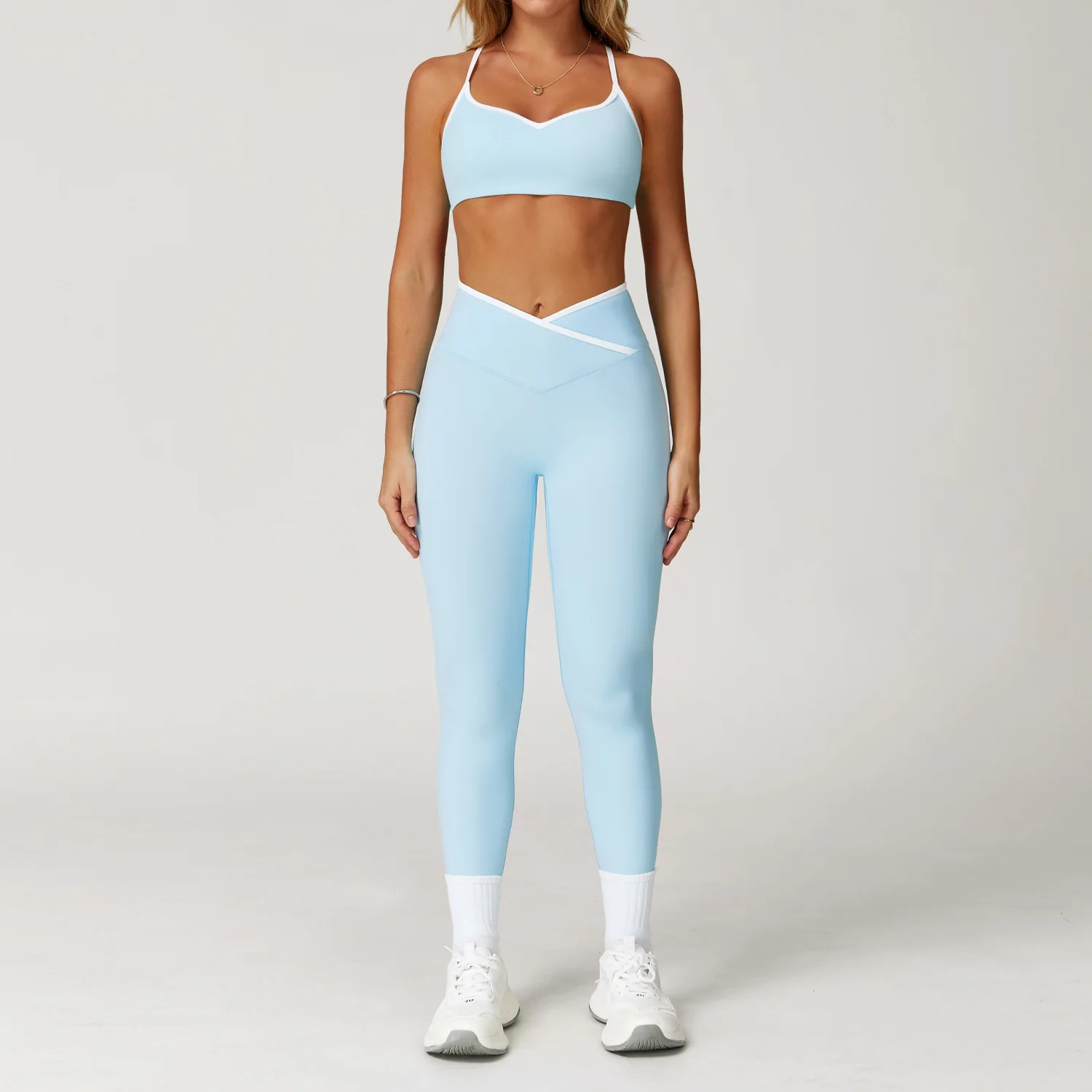 

2 Pieces Yoga Set Fitness Sportswear Workout Suit Gym Tracksuit High Waist Leggings Sports Bra Athletic Wear Sexy Women Clothes