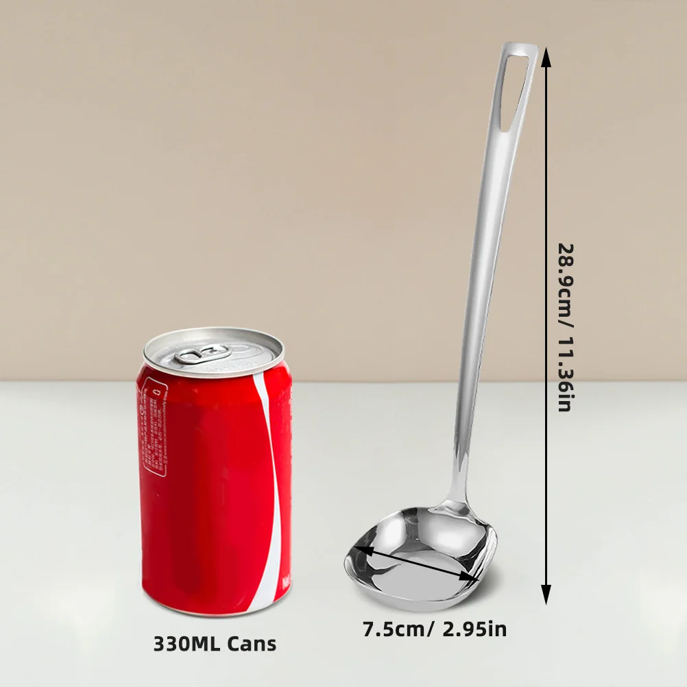 

Stainless Steel Square Soup Ladle Kitchen Cooking Serving Strainer Gravy Sauce Pancake Salad Dressing Utensils Chili Canning
