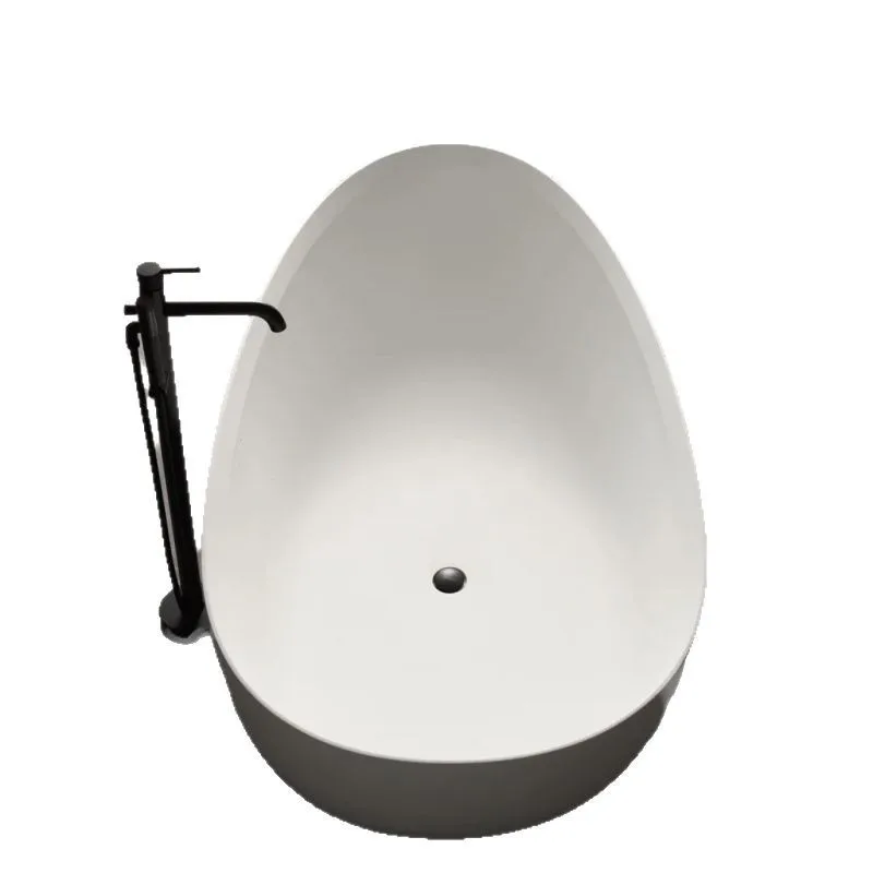 High-end artificial stone household small apartment hotel B & B double couple oval adult Internet celebrity bathtub