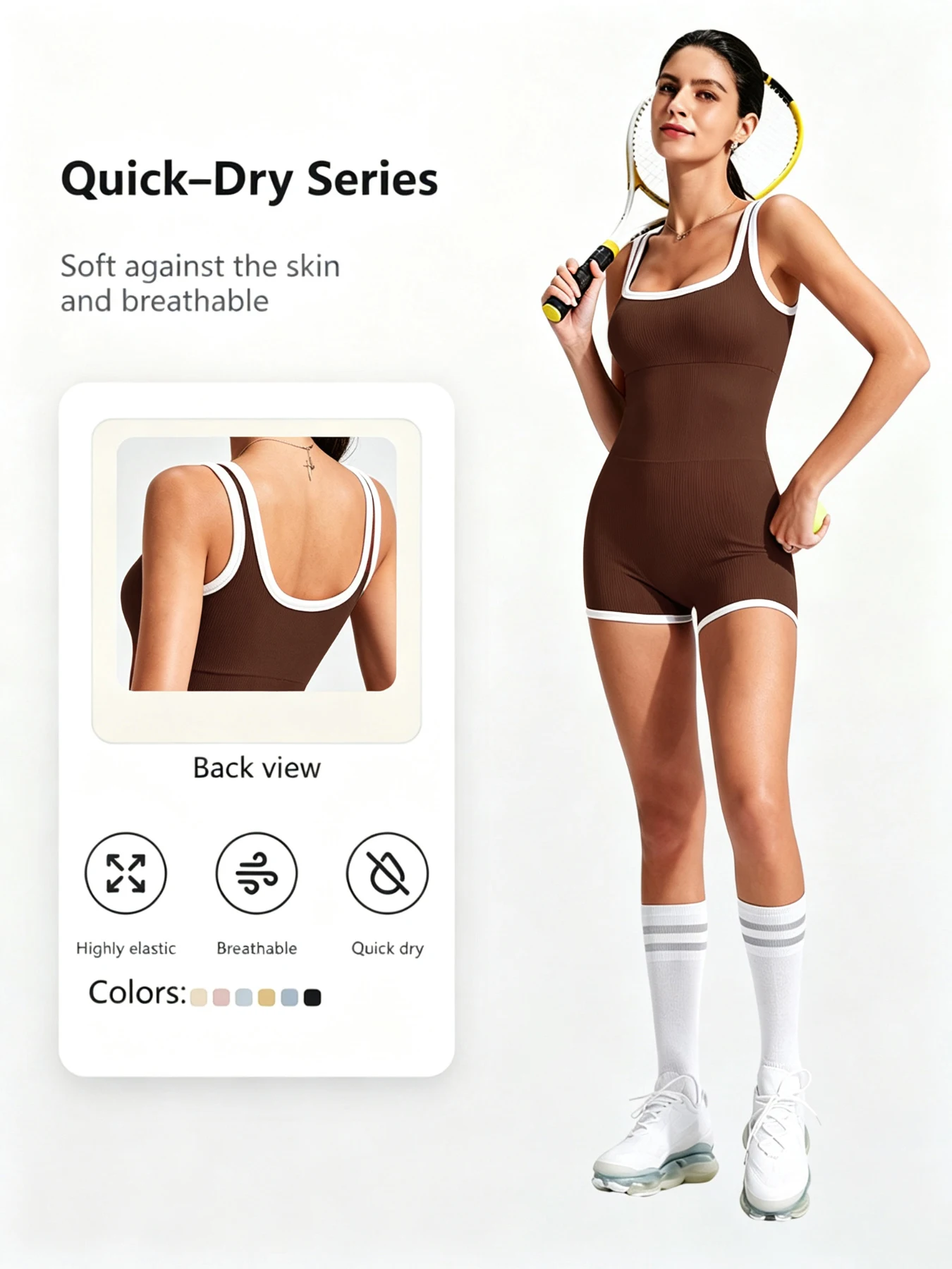 Women's Seamless Yoga Jumpsuit Contrast Binding Butt Lift Removable Cups