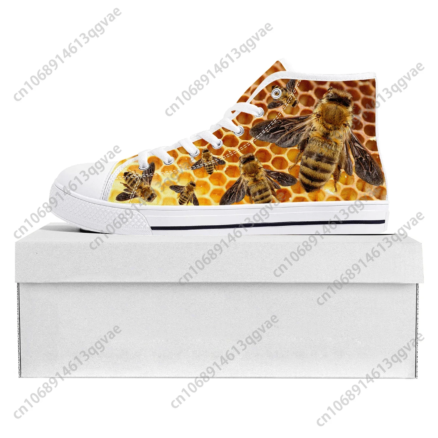 Bee Honeybee High Top High Quality Sneakers Mens Womens Teenager Popularity Canvas Sneaker Casual Couple Shoes Custom Shoe White