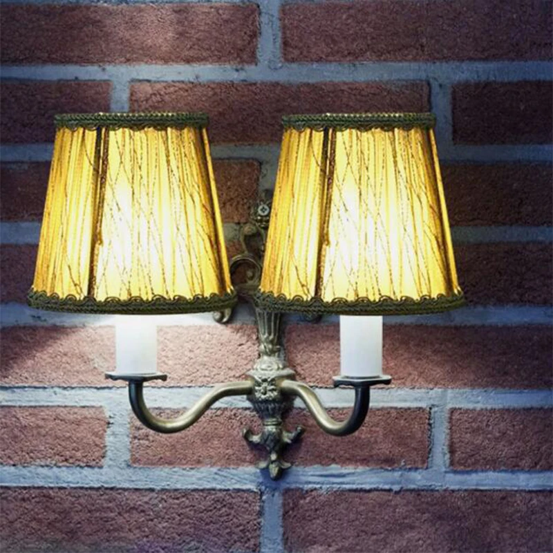Clip On/Meson Type Cloth Chandelier Lamp Shade DIY Retro Wall Lamp Cover Modern Minimalist Fabric Bedroom Hotel Table Lampshade 5