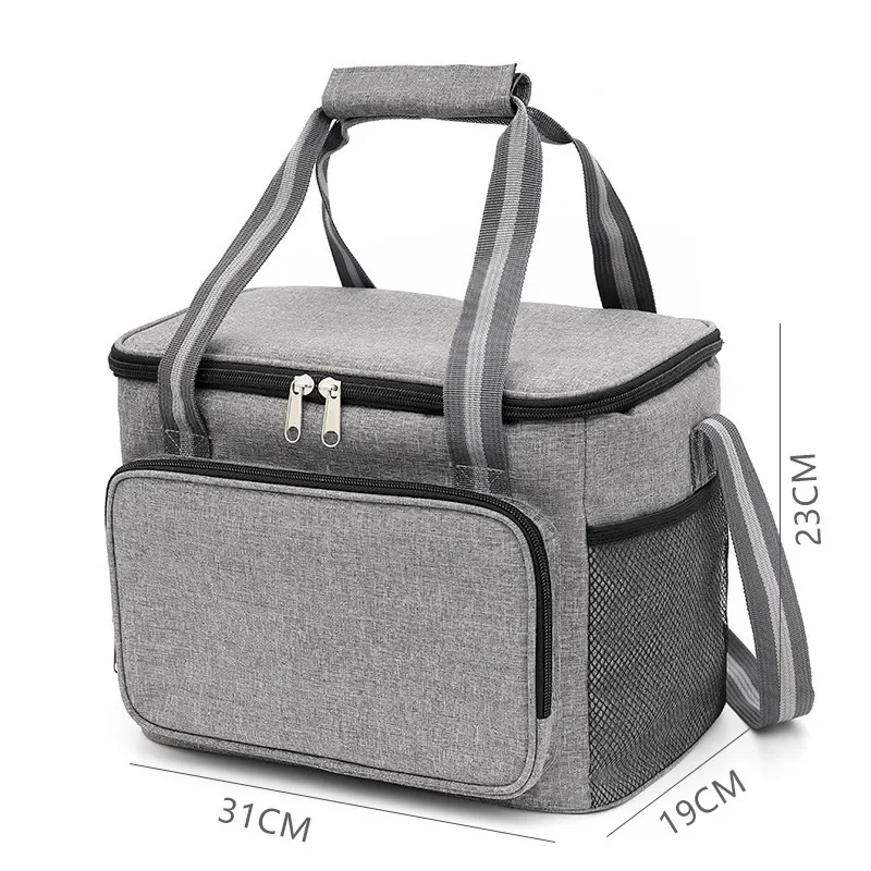 14L Outdoor Cooler Lunch Bag Camping Picnic Drink Thermal Insulated Case Lunchbox Bag Waterproof Food Shoulder Strap Thermos Box