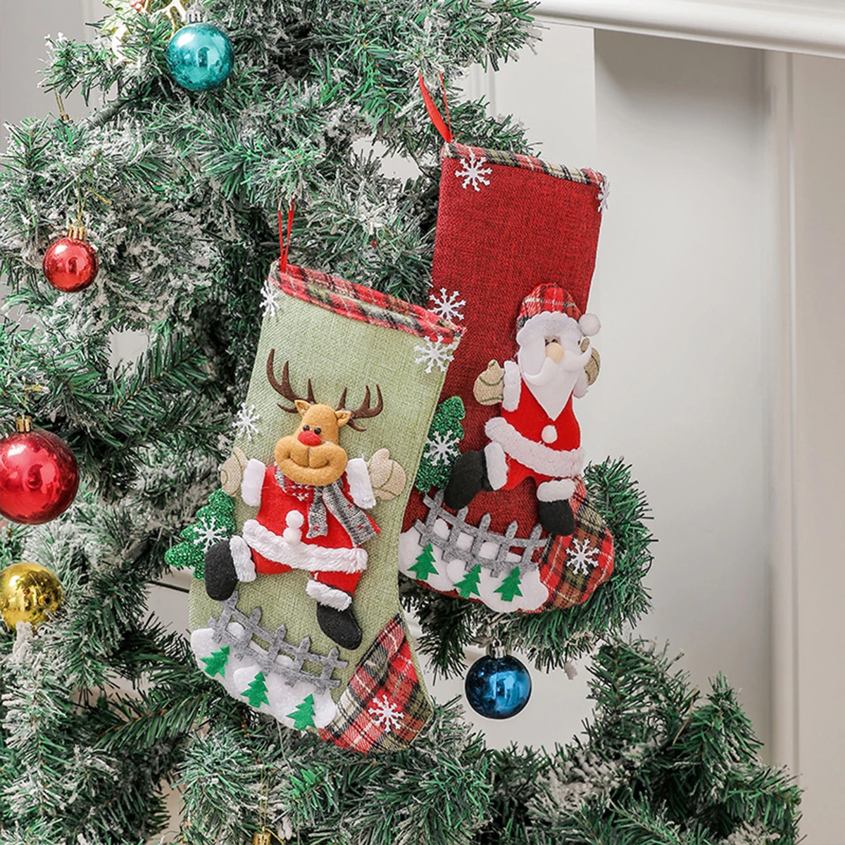 Meias de natal bonito grande c - Christmas Stocking Hanging avaliação e preço