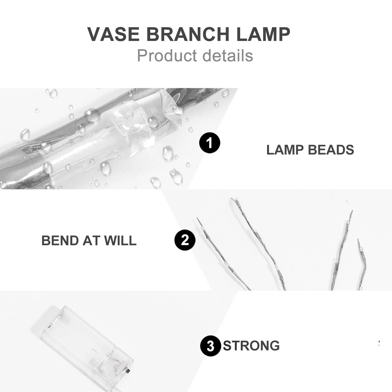 

1Pcs Decorative LED Branch Lamp 20 Lights Soft Illumination for Home Atmosphere Bedroom Living Room Wedding Decoration Portable