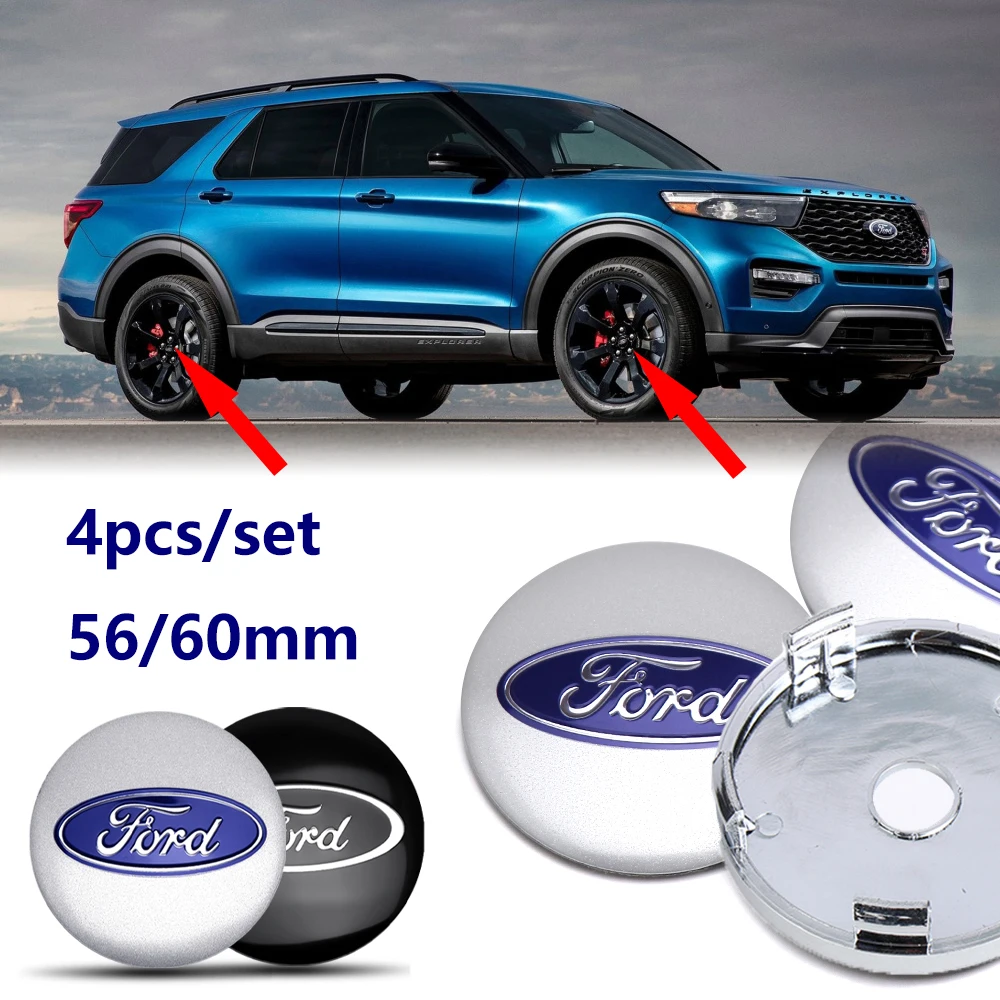 56/60MM Car Wheel Center Hub Stickers Car Wheel Center Hub Caps Accessories for Ford Focus 2 3 4 MK2 MK3 MK5 Fiesta MK7 Mondeo