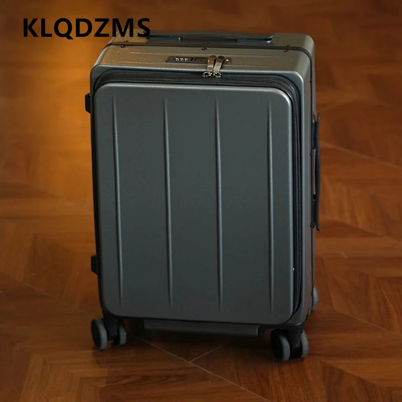 

KLQDZMS Cabin Suitcase ABS+PC Boarding Case USB Charging Trolley Case 20"24 Inch Student Password Box Women's Travel Luggage