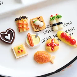 10 Pcs New Simulation Cherry Blossom Bread Cake Ice Candied Haws Diy Milk Glue Food Toy Resin Patch Handmade Accessories