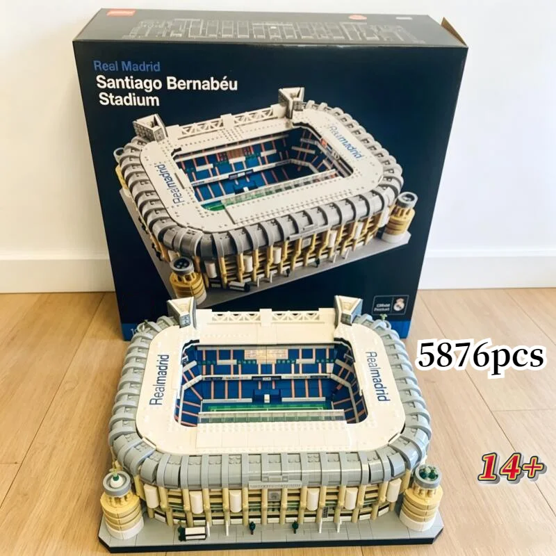 

Big Sale 5876pcs Classic 10299 Famous Football Club Madrid Santiago Bernabeu Building Block Stadium Landmark birthday Gifts