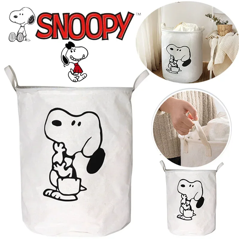 Snoopy Foldable Laundry Basket Large Capacity Dirty Clothes Underwear Storage Office Stationery Organizer Kid Toy Sundries Bag