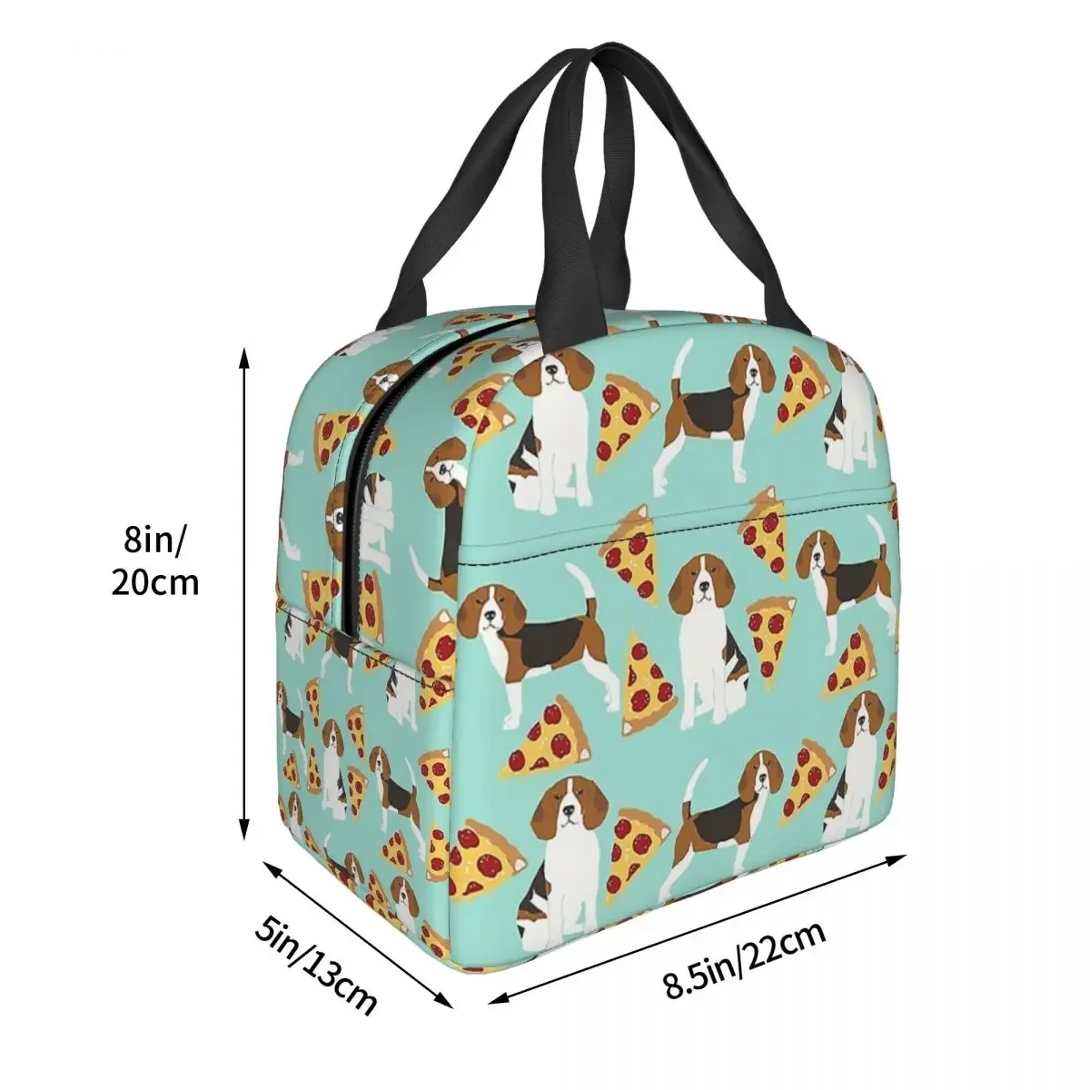 Lunch Bags for Women Kids Beagles Love Pizza Dog Thermal Cooler Waterproof Picnic Food Funny Polyester Lunch Box Bento Pouch image 4