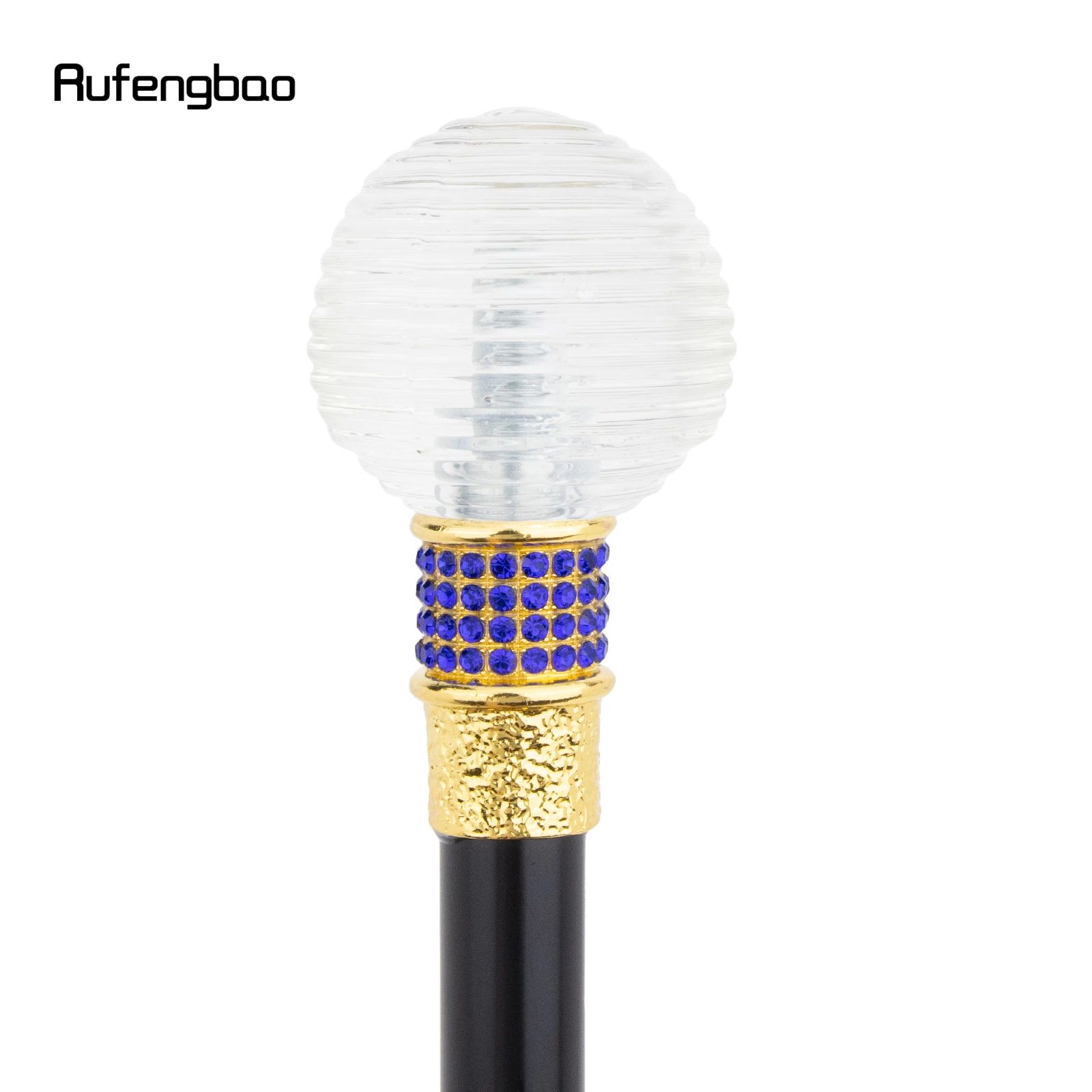 الكرة الشفافة جولة الزجاج الذهبي الأزرق سبيكة الجنية الصولجانات عصا للمشي العصا تأثيري حفل زفاف عيد ميلاد 92 سنتيمتر